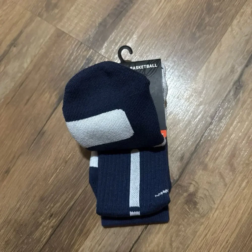 2010 Nike Elite Cushioned Basketball Dri-Fit Navy Blue EZU-052012 Crew Socks